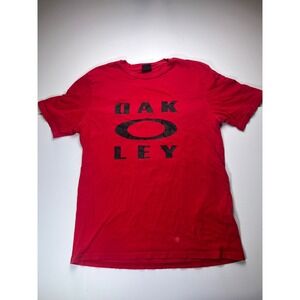 Oakley Graphic T-Shirt Mens Small Red Short Sleeve Cotton Regular Fit Logo Tee